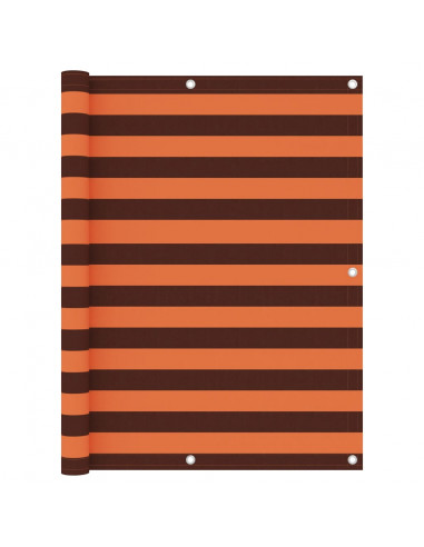 Paravento Balcone Arancione e Marrone 120x500 cm Tessuto Oxford