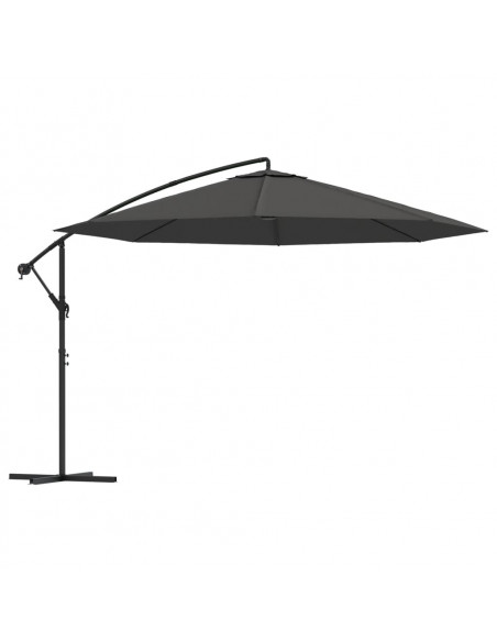 Ombrellone a Sbalzo con Palo in Alluminio 350 cm Antracite