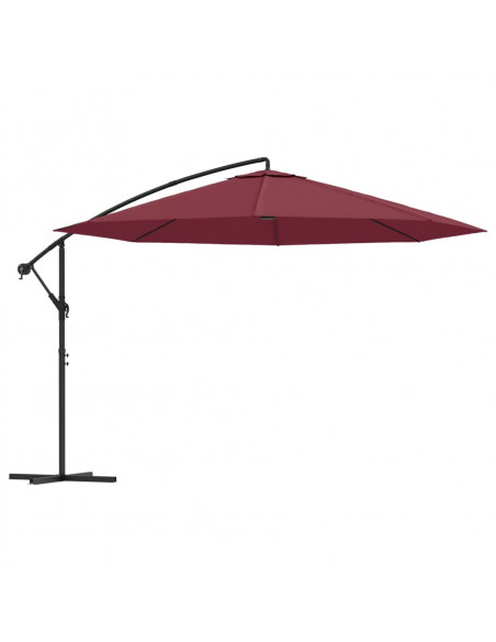 Ombrellone a Sbalzo con Palo in Alluminio 350 cm Rosso Bordò