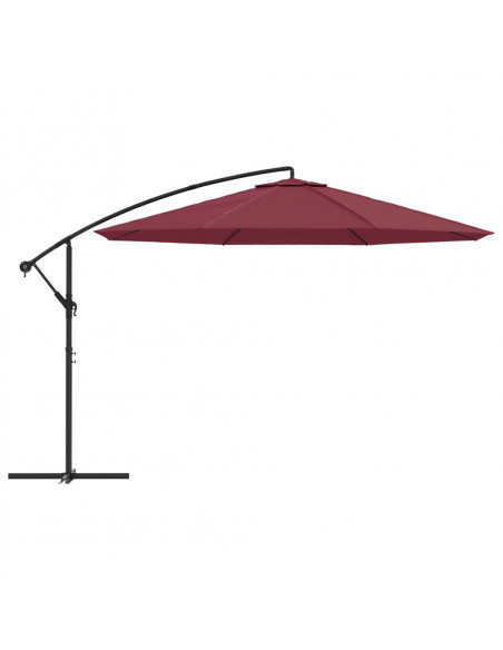 Ombrellone a Sbalzo con Palo in Alluminio 350 cm Rosso Bordò