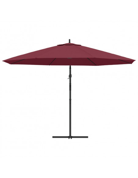 Ombrellone a Sbalzo con Palo in Alluminio 350 cm Rosso Bordò