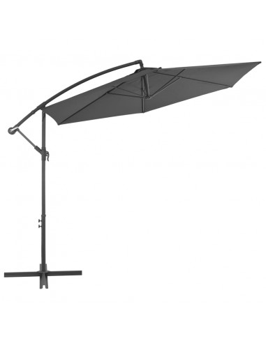 Ombrellone a Sbalzo con Palo in Alluminio 300 cm Antracite