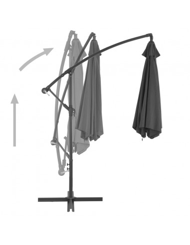Ombrellone a Sbalzo con Palo in Alluminio 300 cm Antracite