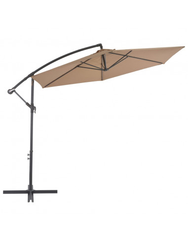 Ombrellone a Sbalzo con Palo in Alluminio 300 cm Grigio Talpa