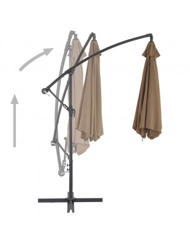 Ombrellone a Sbalzo con Palo in Alluminio 300 cm Grigio Talpa