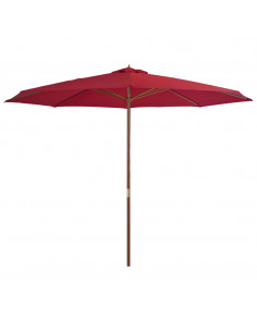 Ombrellone da Esterni con Palo in Legno 350 cm Rosso Borgogna 2
