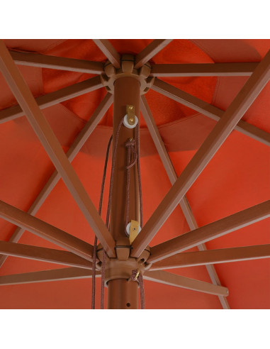 Ombrellone da Esterni con Palo in Legno 350 cm Terracotta