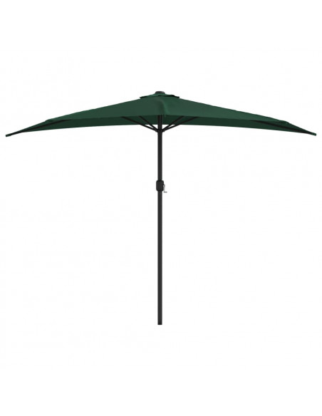 Ombrellone da Balcone Palo in Alluminio Verde 300x155 cm a Metà