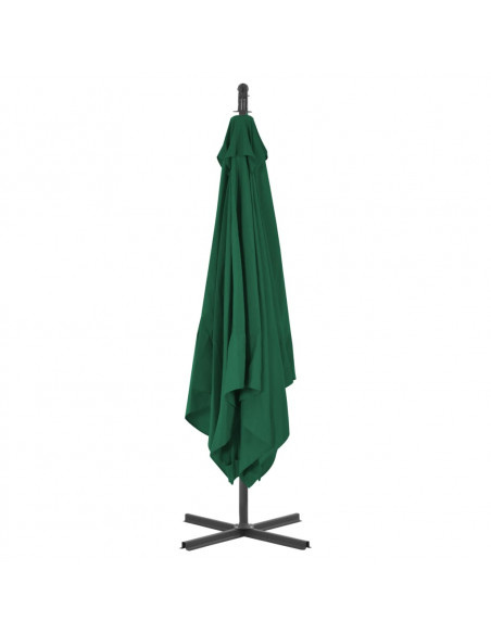 Ombrellone a Sbalzo con Palo in Acciaio 250x250 cm Verde