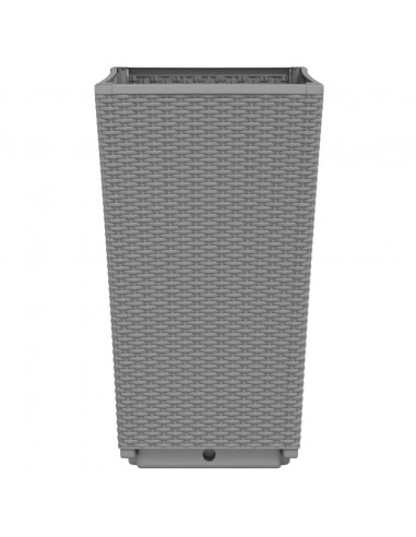 Fioriere da Giardino 4 pz Grigio Chiaro 32,5x32,5x57 cm in PP