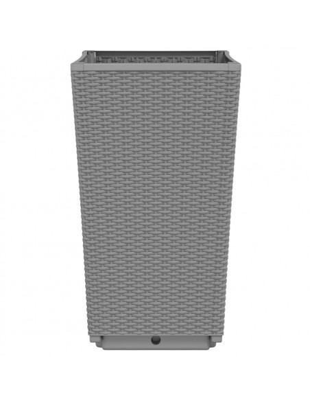 Fioriere da Giardino 4 pz Grigio Chiaro 32,5x32,5x57 cm in PP