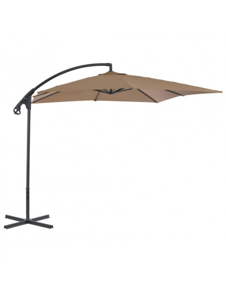 Ombrellone a Sbalzo con Palo in Acciaio 250x250 cm Grigio Talpa