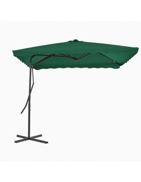 Ombrellone da Esterni con Palo in Acciaio 250x250 cm Verde
