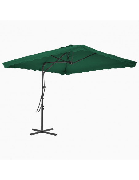 Ombrellone da Esterni con Palo in Acciaio 250x250 cm Verde