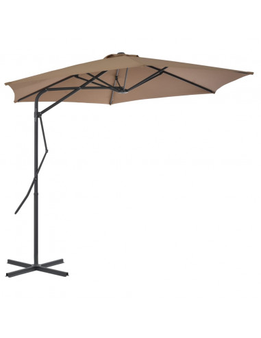 Ombrellone da Esterni con Palo in Acciaio 300 cm Grigio Talpa