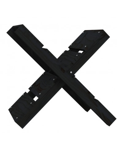 Portaceppi Nero 47x39,5x48 cm in Legno Massello di Pino