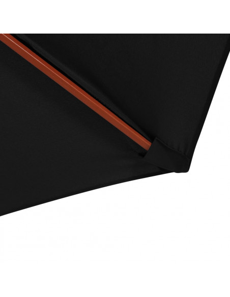 Ombrellone con Palo in Legno 300x258 cm Nero