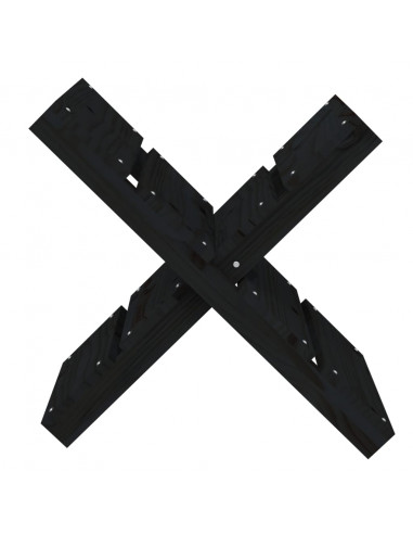 Portaceppi Nero 47x39,5x48 cm in Legno Massello di Pino