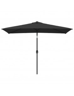 Ombrellone da Giardino con Palo in Metallo 300x200 cm Nero 2