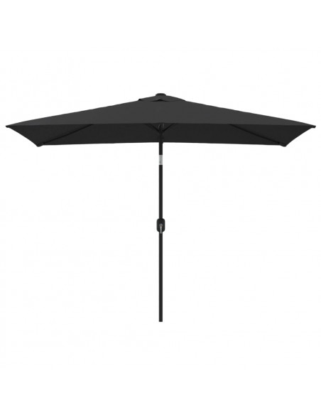 Ombrellone da Giardino con Palo in Metallo 300x200 cm Nero