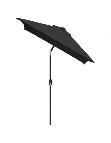 Ombrellone da Giardino con Palo in Metallo 300x200 cm Nero
