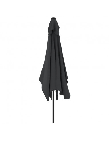 Ombrellone da Giardino con Palo in Metallo 300x200 cm Nero
