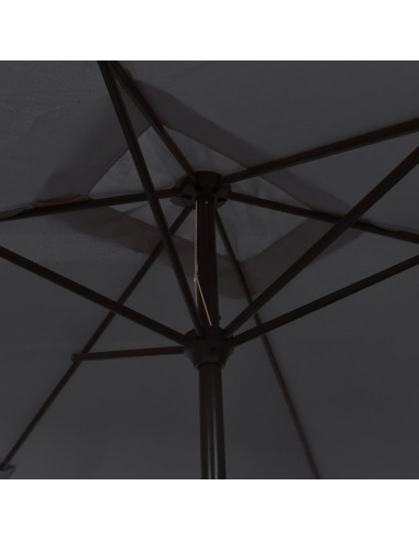 Ombrellone da Giardino con Palo in Metallo 300x200 cm Nero