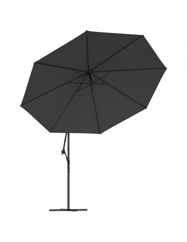 Ombrellone a Sbalzo con Palo in Alluminio 350 cm Nero