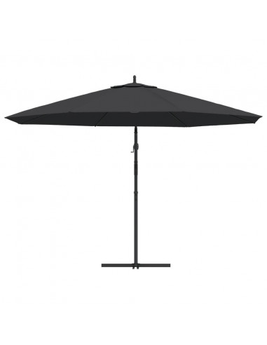 Ombrellone a Sbalzo con Palo in Alluminio 350 cm Nero