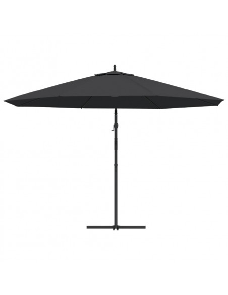 Ombrellone a Sbalzo con Palo in Alluminio 350 cm Nero