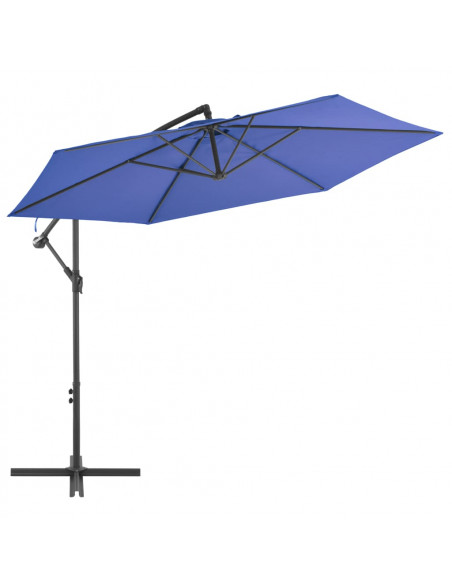 Ombrellone a Sbalzo con Palo in Alluminio 300 cm Blu