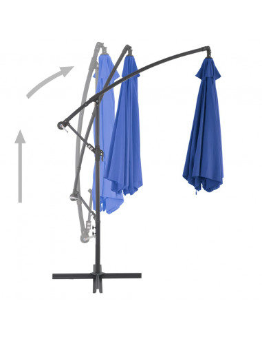 Ombrellone a Sbalzo con Palo in Alluminio 300 cm Blu