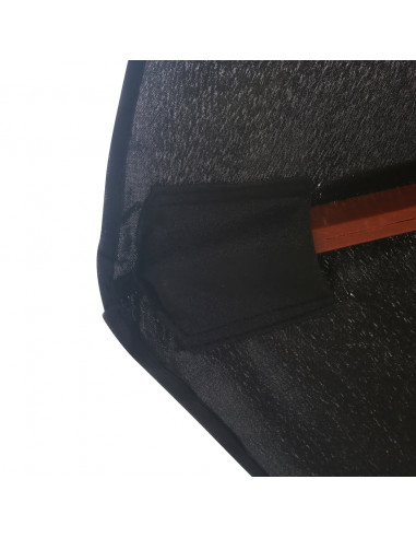 Ombrellone da Esterni con Palo in Legno 350 cm Nero