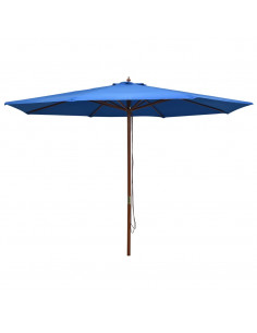 Ombrellone da Esterni con Palo in Legno 350 cm Blu 2