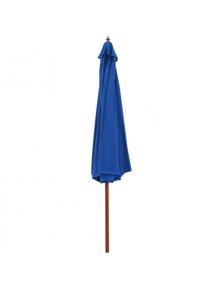 Ombrellone da Esterni con Palo in Legno 350 cm Blu