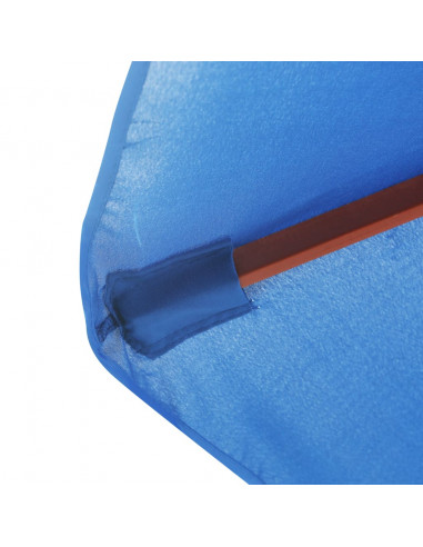 Ombrellone da Esterni con Palo in Legno 350 cm Blu