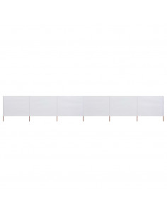 Paravento a 6 Pannelli in Tessuto 800x160 cm Bianco Sabbia 2
