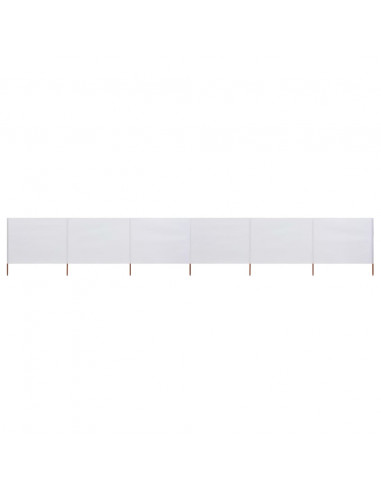 Paravento a 6 Pannelli in Tessuto 800x160 cm Bianco Sabbia