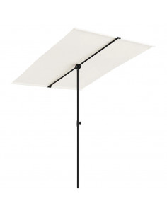 Ombrellone da Esterni e Palo in Alluminio 2x1,5 m Bianco Sabbia 2