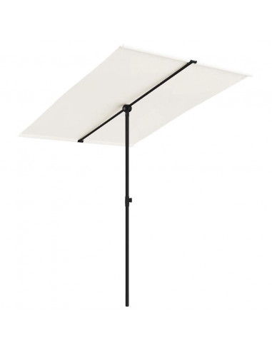 Ombrellone da Esterni e Palo in Alluminio 2x1,5 m Bianco Sabbia