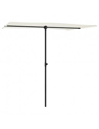 Ombrellone da Esterni e Palo in Alluminio 2x1,5 m Bianco Sabbia