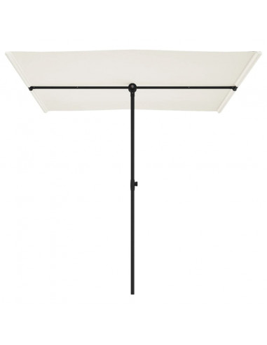Ombrellone da Esterni e Palo in Alluminio 2x1,5 m Bianco Sabbia