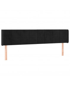 Testiera ad Orecchio Nera 163x16x78/88 cm in Velluto 2