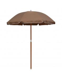 Ombrellone con Palo in Acciaio 180 cm Grigio Talpa 2