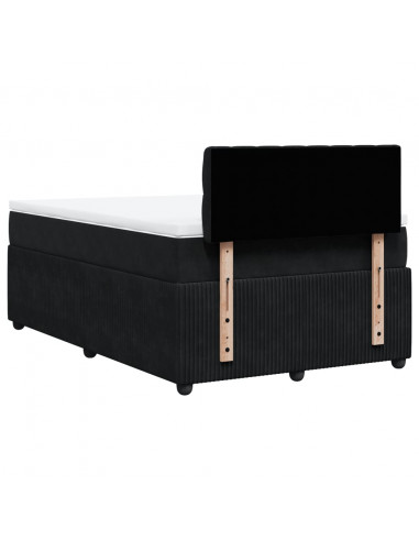 Giroletto a Molle con Materasso Nero 120x200 cm in Velluto