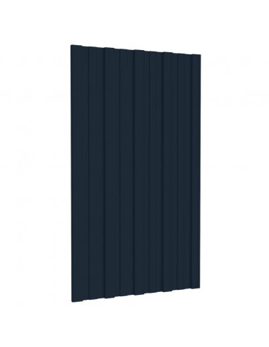 Pannelli da Tetto 36 pz in Acciaio Zincato Antracite 80x45 cm