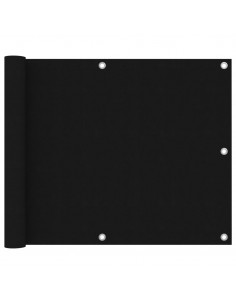 Paravento da Balcone Nero 75x600 cm in Tessuto Oxford 2