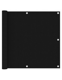 Paravento da Balcone Nero 90x600 cm Tessuto Oxford 2