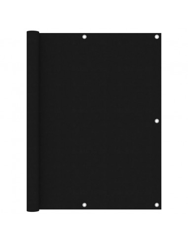 Paravento da Balcone Nero 120x300 cm in Tessuto Oxford