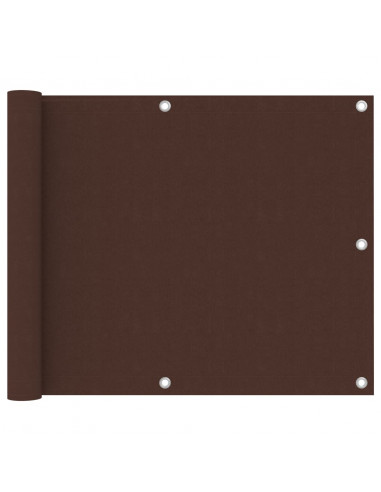 Paravento da Balcone Marrone 75x600 cm in Tessuto Oxford